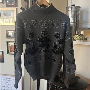 Vintage Nils women’s Gray Patterned Sweater